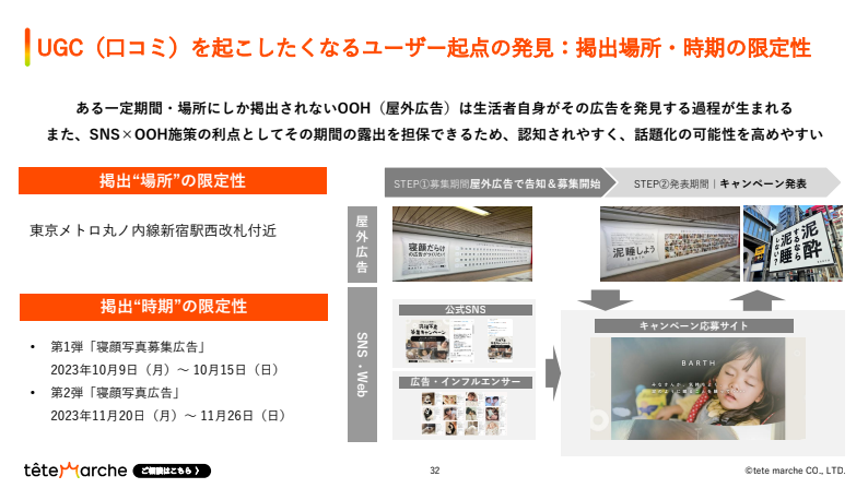 UGC（口コミ）を起こしたくなるユーザー起点の発見：掲出場所・時期の限定性